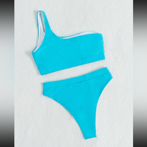 SHEIN plain cut-out one shoulder bikini swimsuit size large - Picture 4 of 4